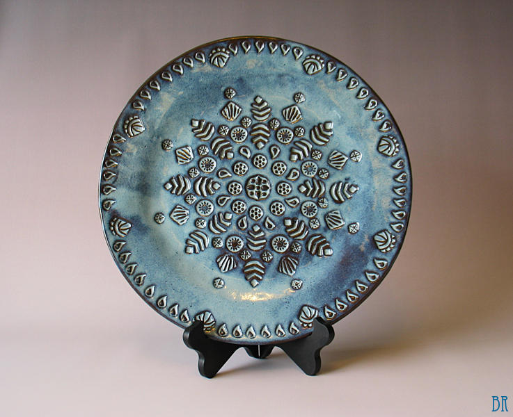 Mandala Platter in Dragonfly Blue by Justyse Mandala Platter in Dragonfly Blue by Justyse