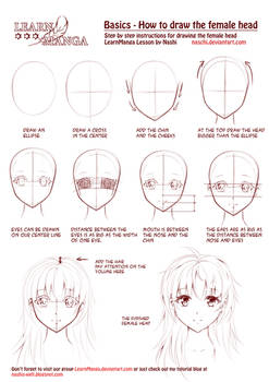 Learn Manga: How to draw the female head front