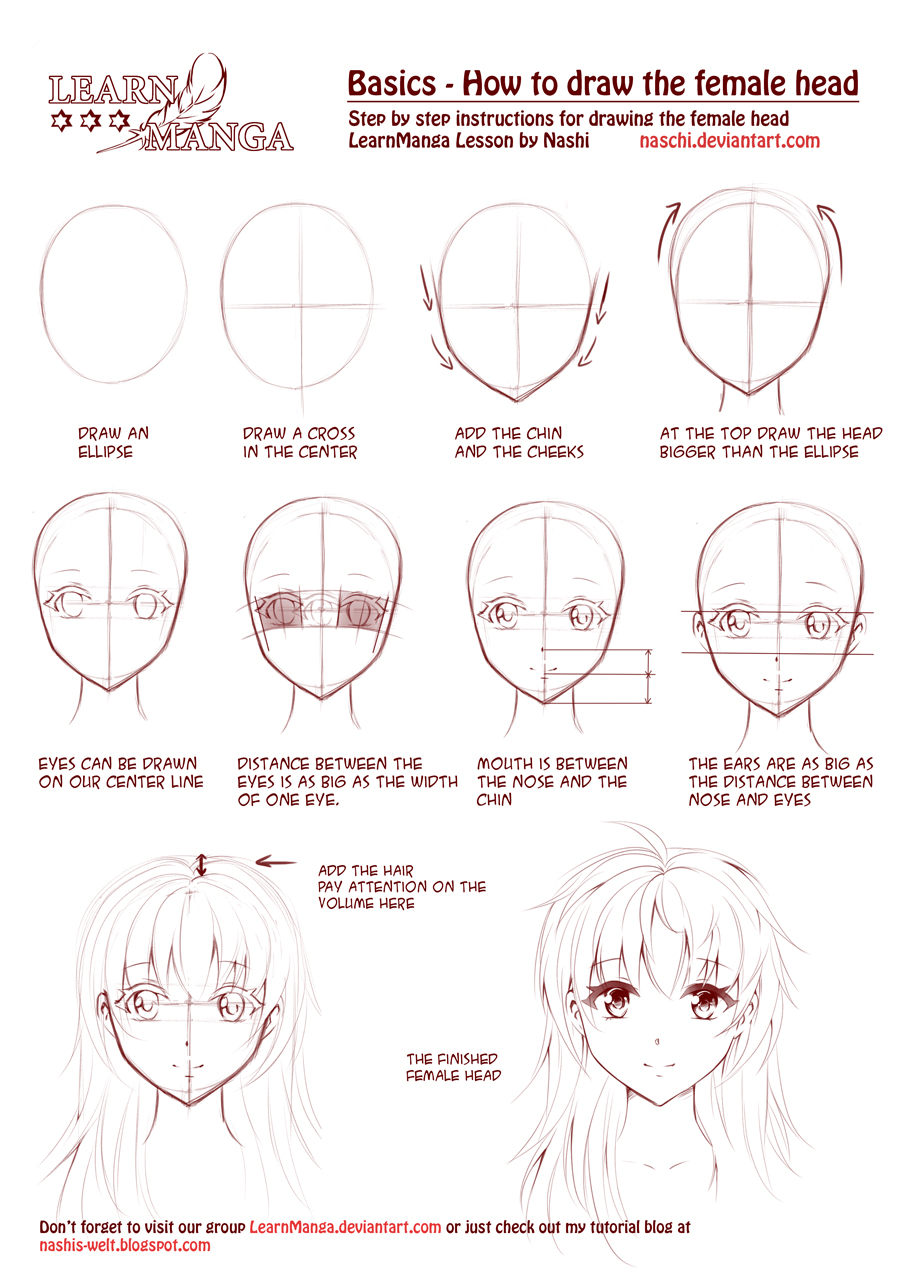 How to Draw the Head and Face – Anime-style Guideline Side View