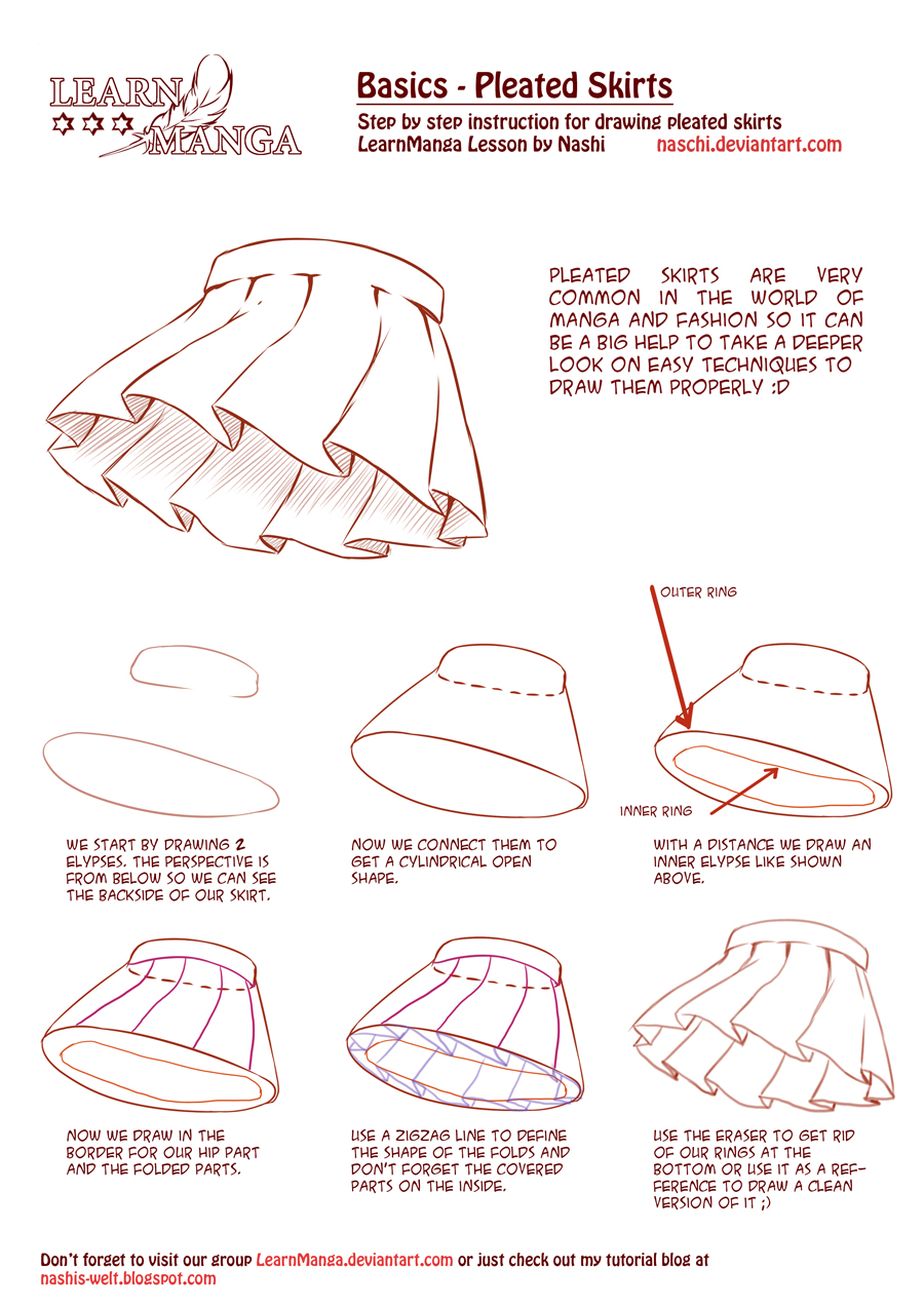 Learn Manga Basics: Pleated Skirts