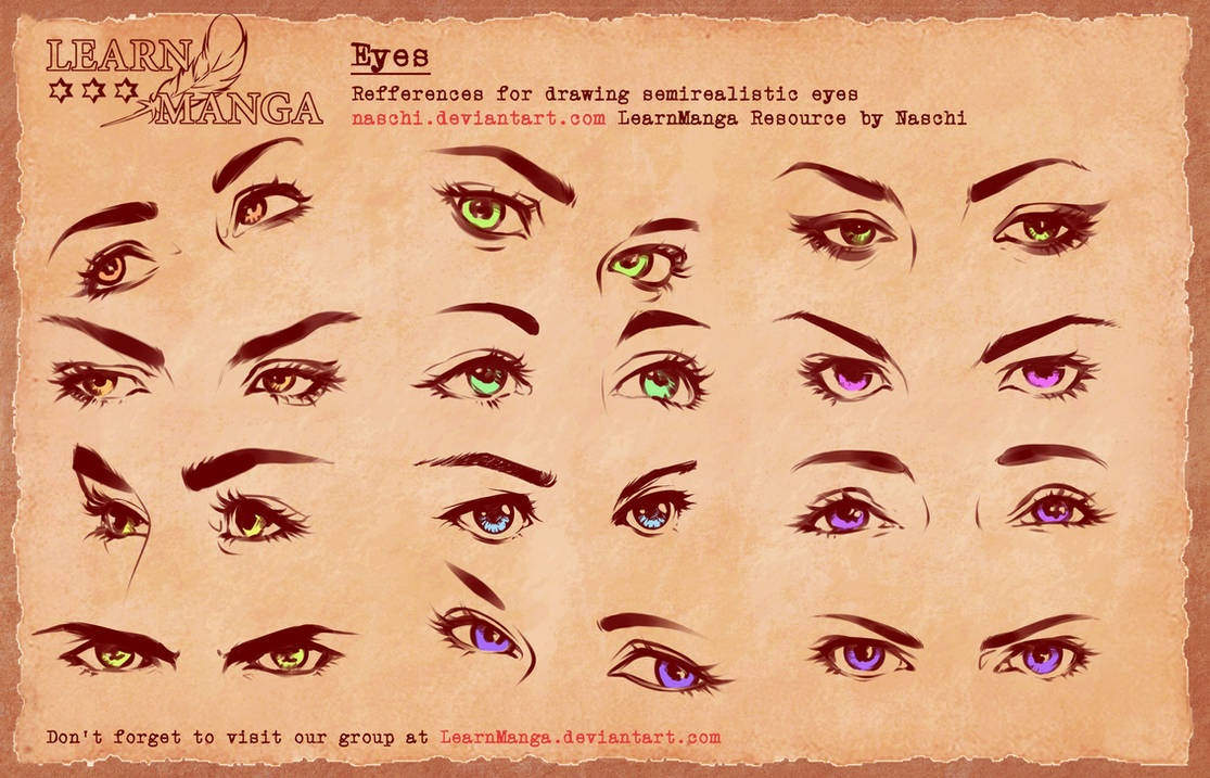 Learn Manga Basics Semi Eyes 4 Refference by Naschi on DeviantArt