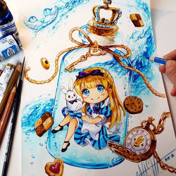 + Alice na garrafa + por Naschi