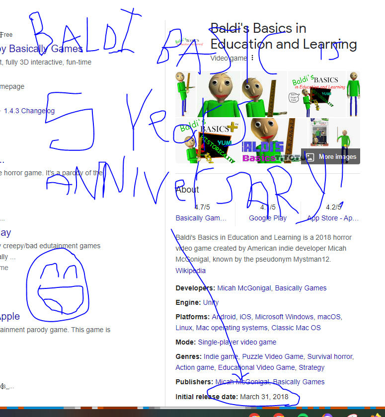 Baldi's Basics 5th Anniversary by WhitneyGoLucky on DeviantArt