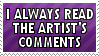 Artist's Comments Stamp