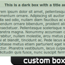 Custom Box with title + border