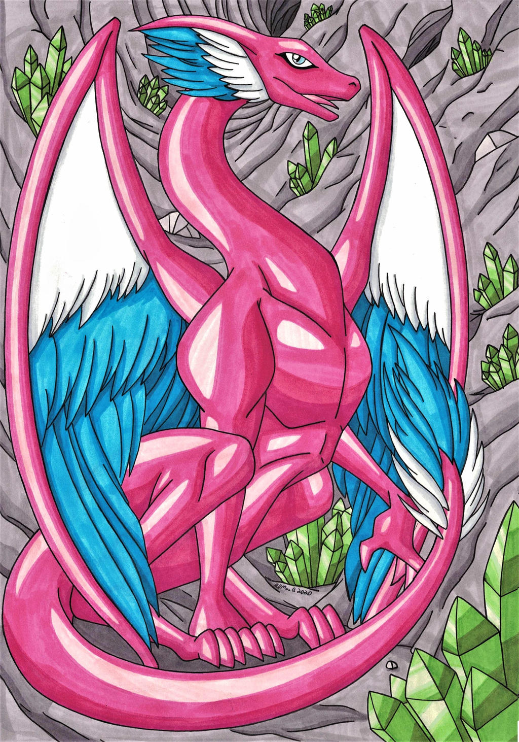 Pink and Black Floral Paper Crane Dragon by HowManyDragons on DeviantArt