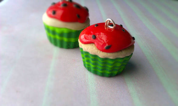 Polymer Clay Watermelon Cupcake