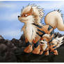 Arcanine And Growlithe