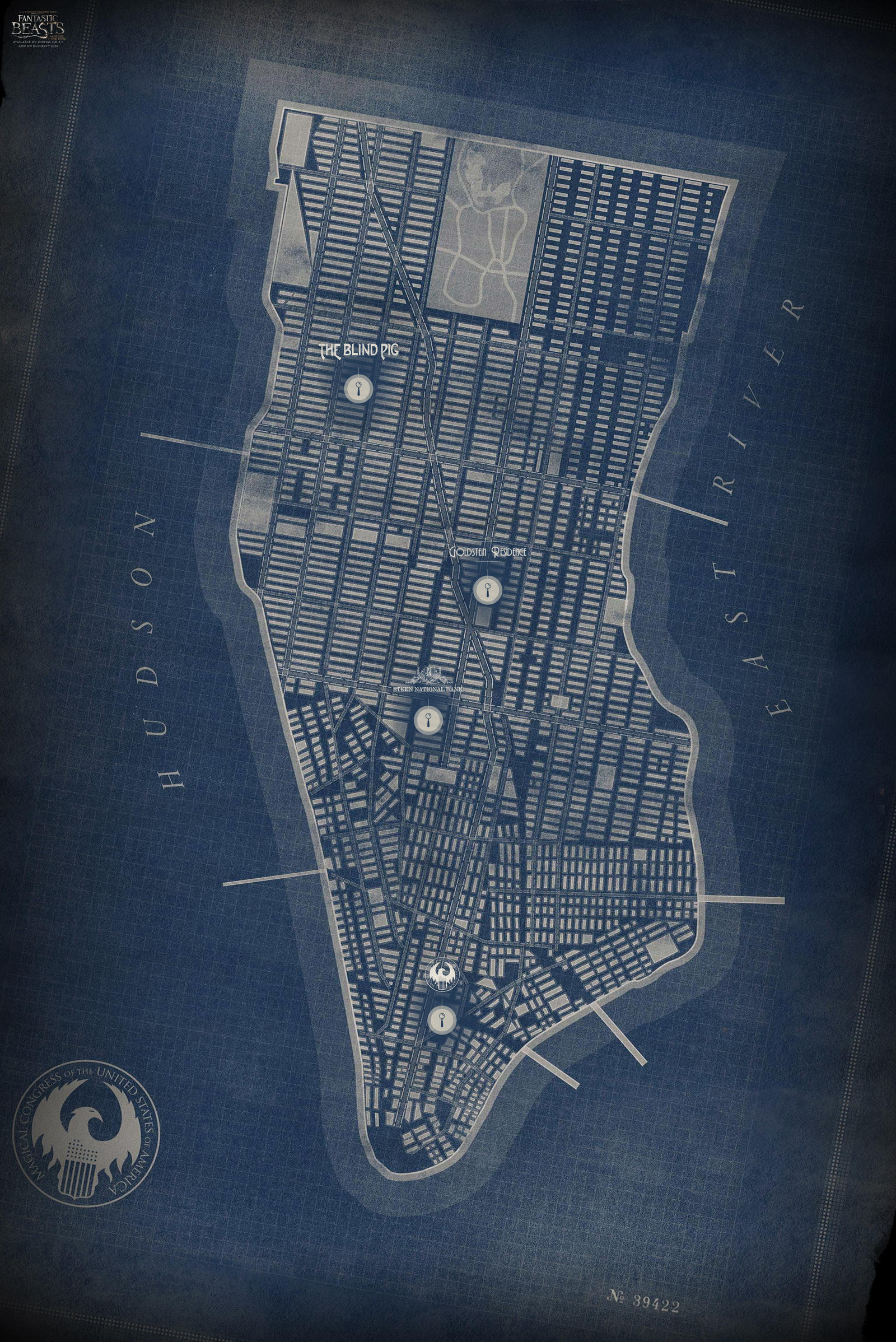 Map of Manhattan in New York City