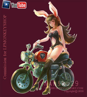 ::Commission - VDO step::Bunny Girls motorbike by nanshu29