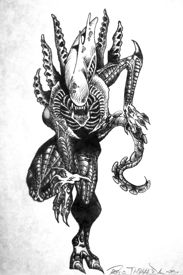 Horned Alien Warrior by Apoklepz