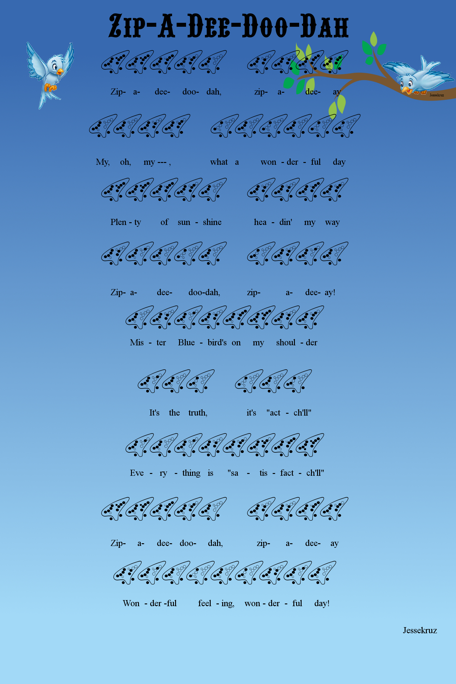 Zip A Dee Doo Dah 12 Hole Ocarina Tab By Jessekruz On Deviantart Zip A Dee Doo Dah 12 Hole Ocarina Tab By Jessekruz On Deviantart