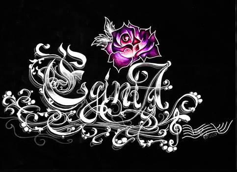 Eginia tattoo lettering