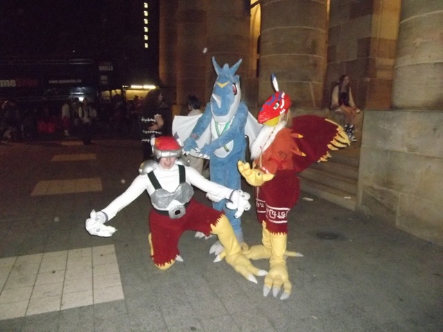 Exveemon and Friends at Night