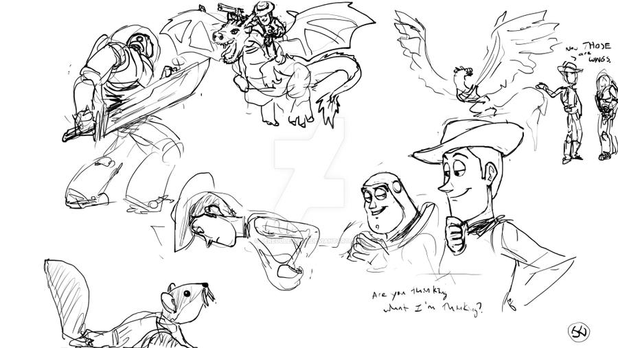 Buzz and Woody sketch dump 08