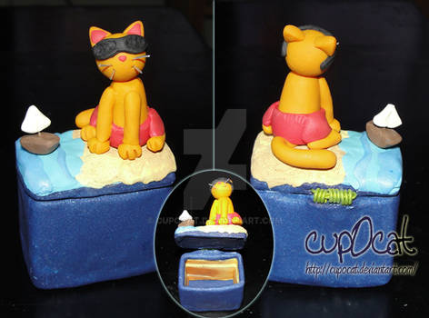 Beach Cat trinket box