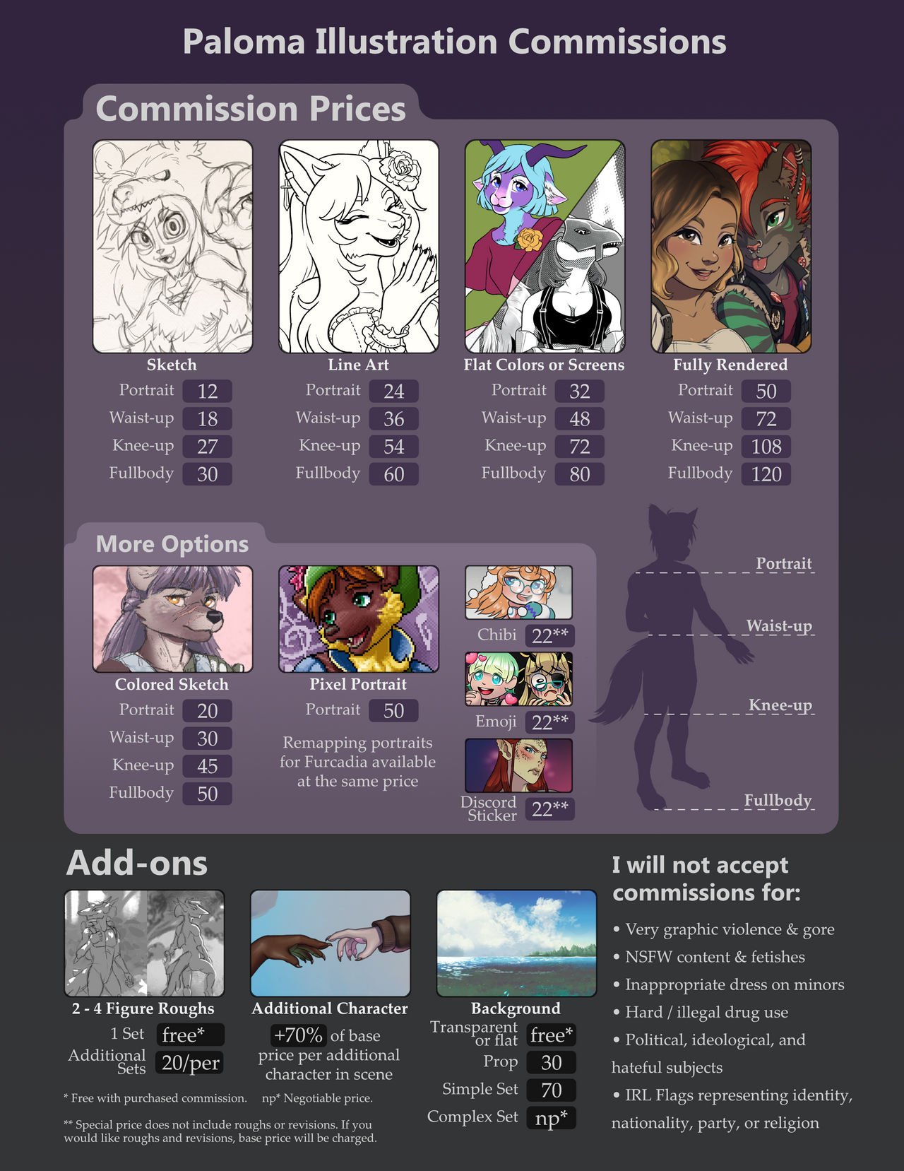Commission Price Sheet