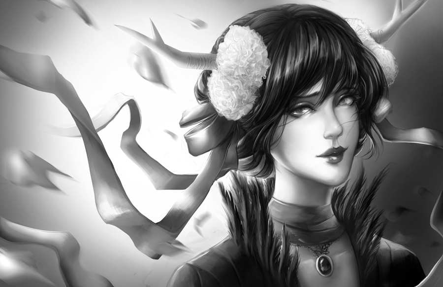 .Dragon Princess. Greyscale