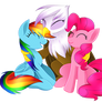 Rainbow, Pinkie and Gilda