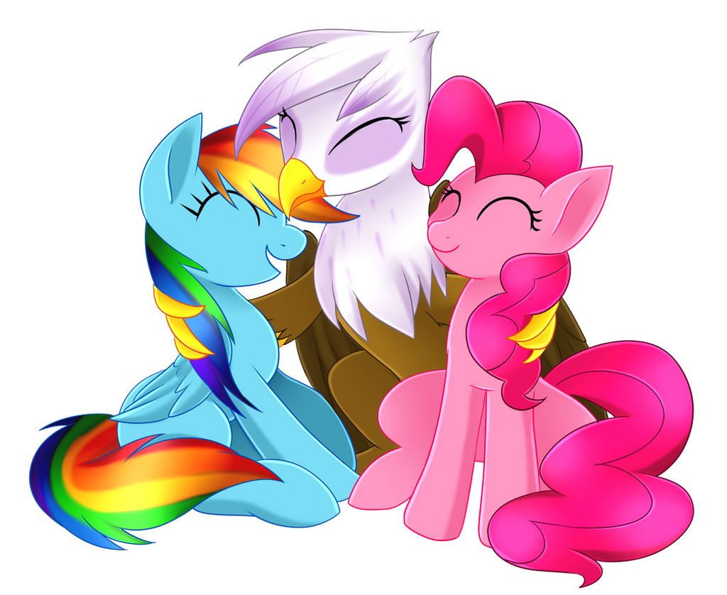 Rainbow, Pinkie and Gilda