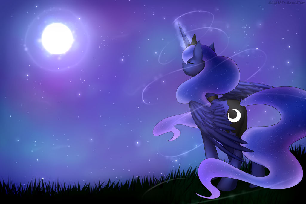 Luna under the night sky
