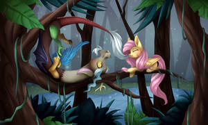 Fluttershy and Discord + Speedpaint