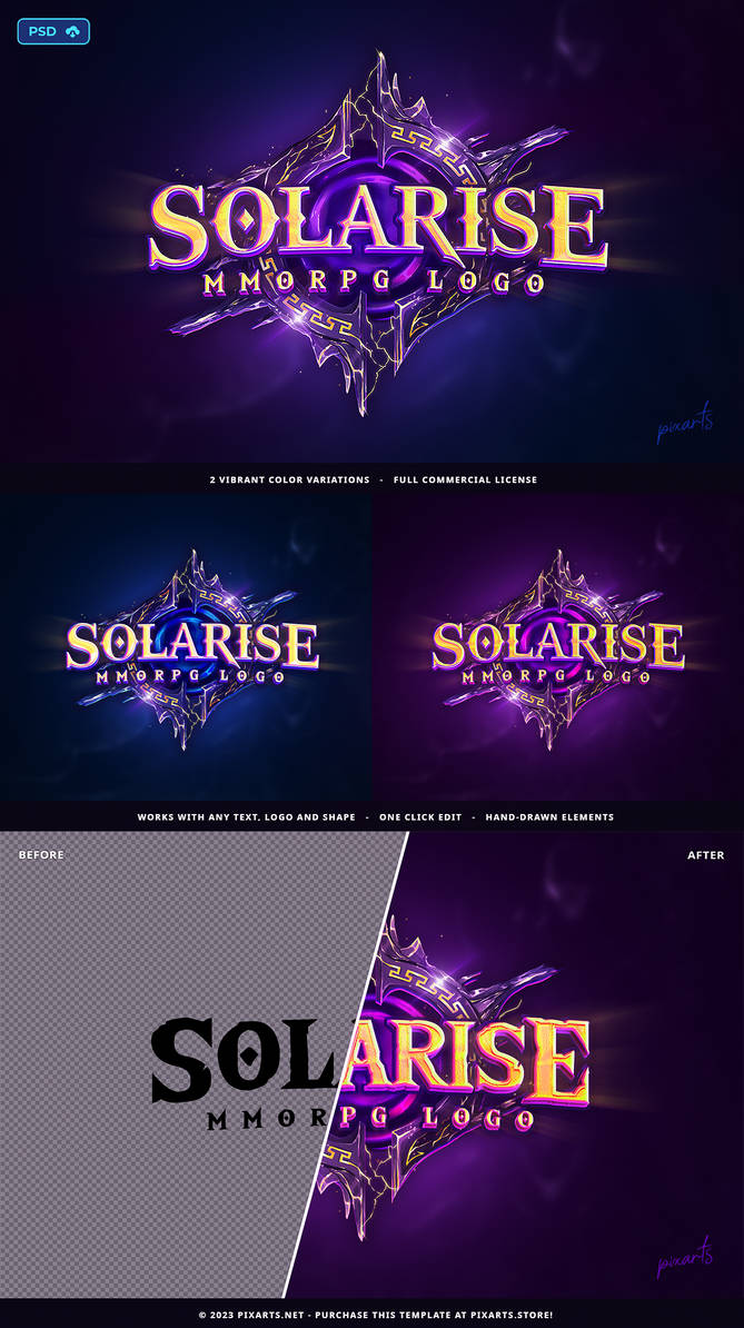 Solarise - Stylized Gaming Logo PSD Template by pixartsstore on DeviantArt