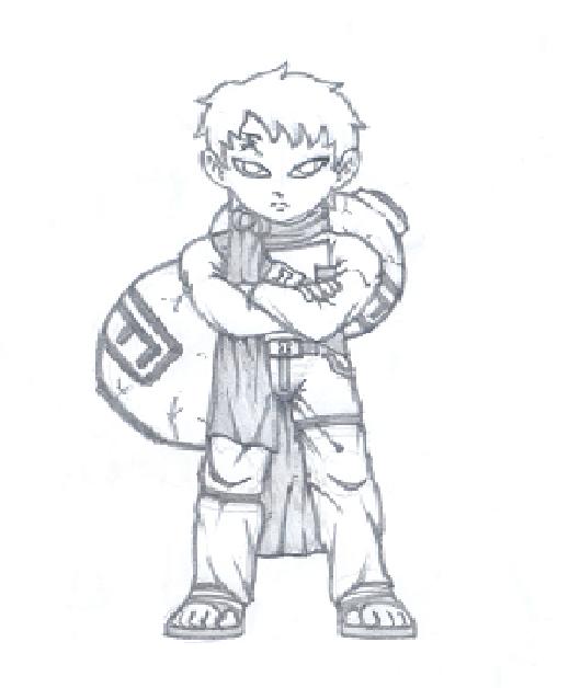 Chibi Gaara in Pencil