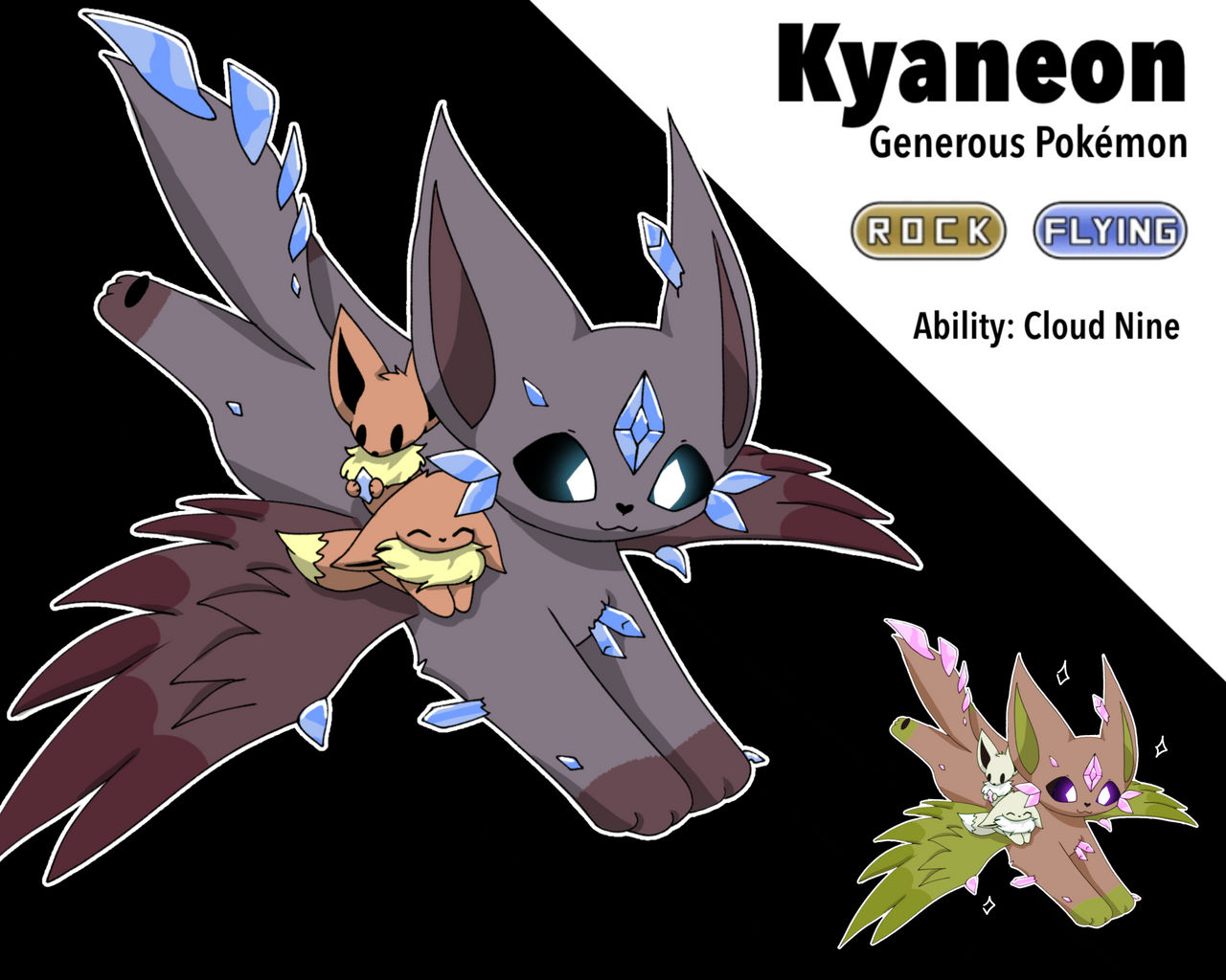 Dual Type Middle Evolution Dual type eeveelutions - Kyaneon by FluffFlake on DeviantArt