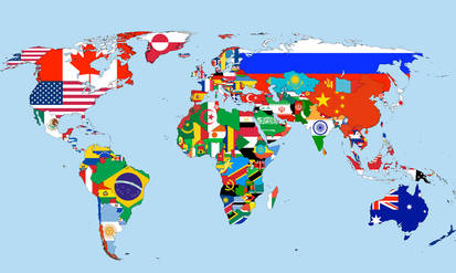 World Map Flags