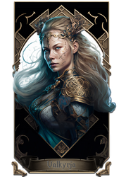 Intricate Viking Shieldmaiden Trading Card