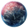 Red and blue planet stock