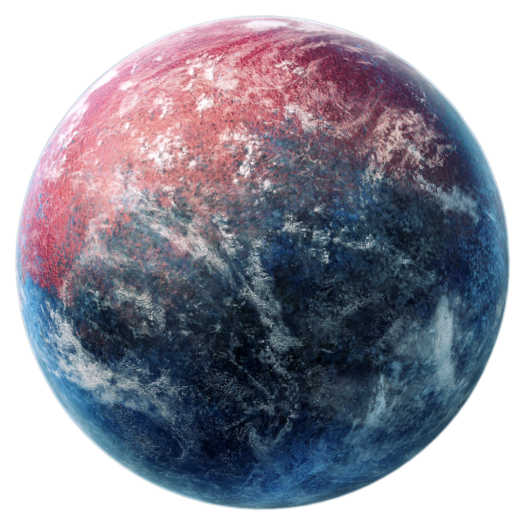 Red and blue planet stock