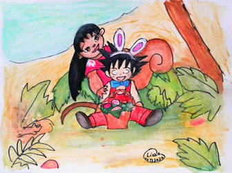 Lilo and Goku: Happy Easter by Lmayuku