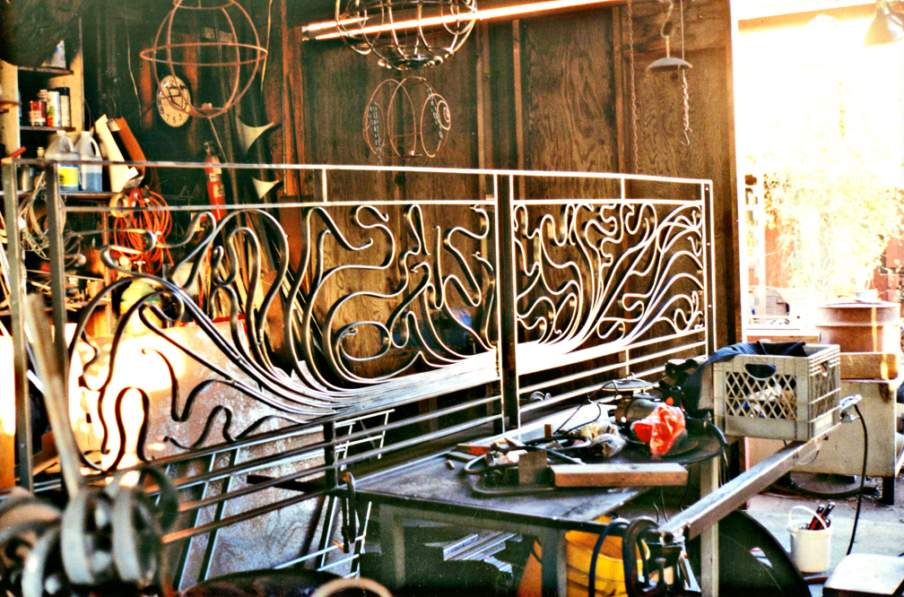 Art Nouveau railing,in studio