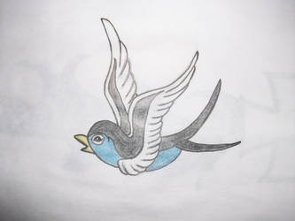 Blue bird tattoo concept