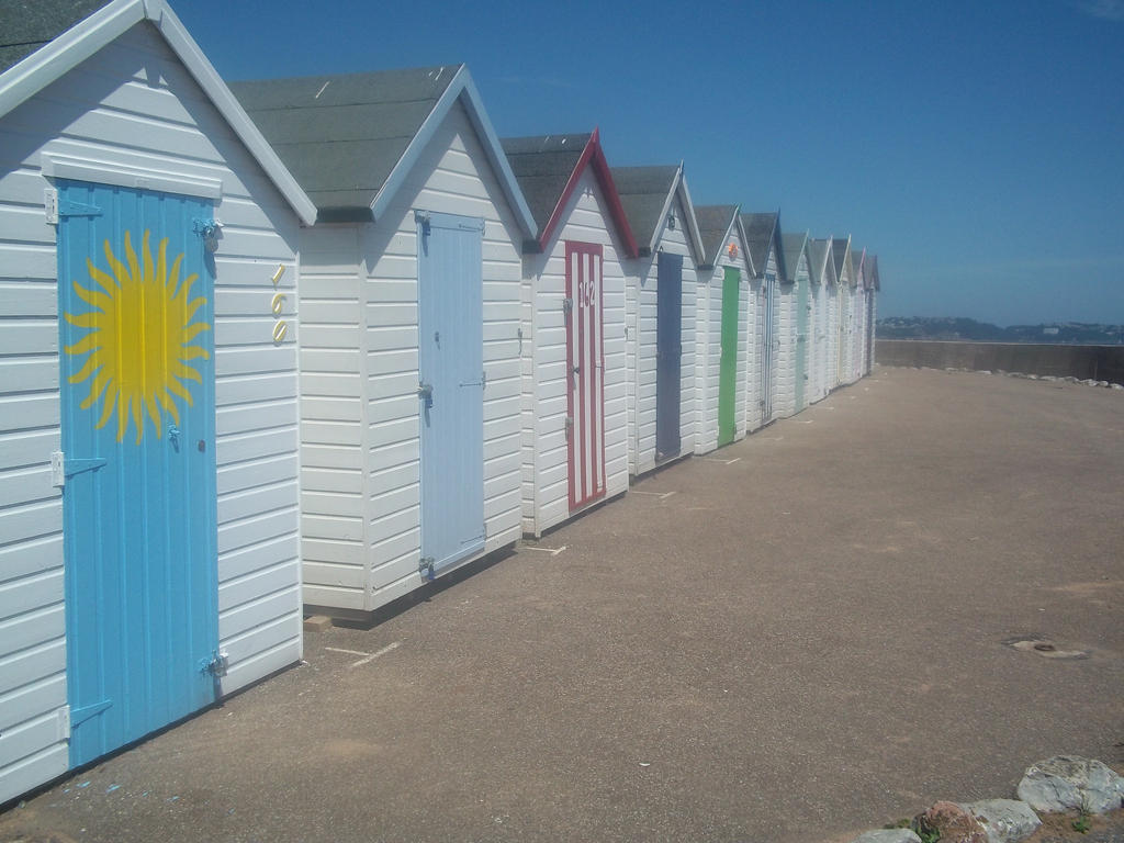 Bright beach sheds