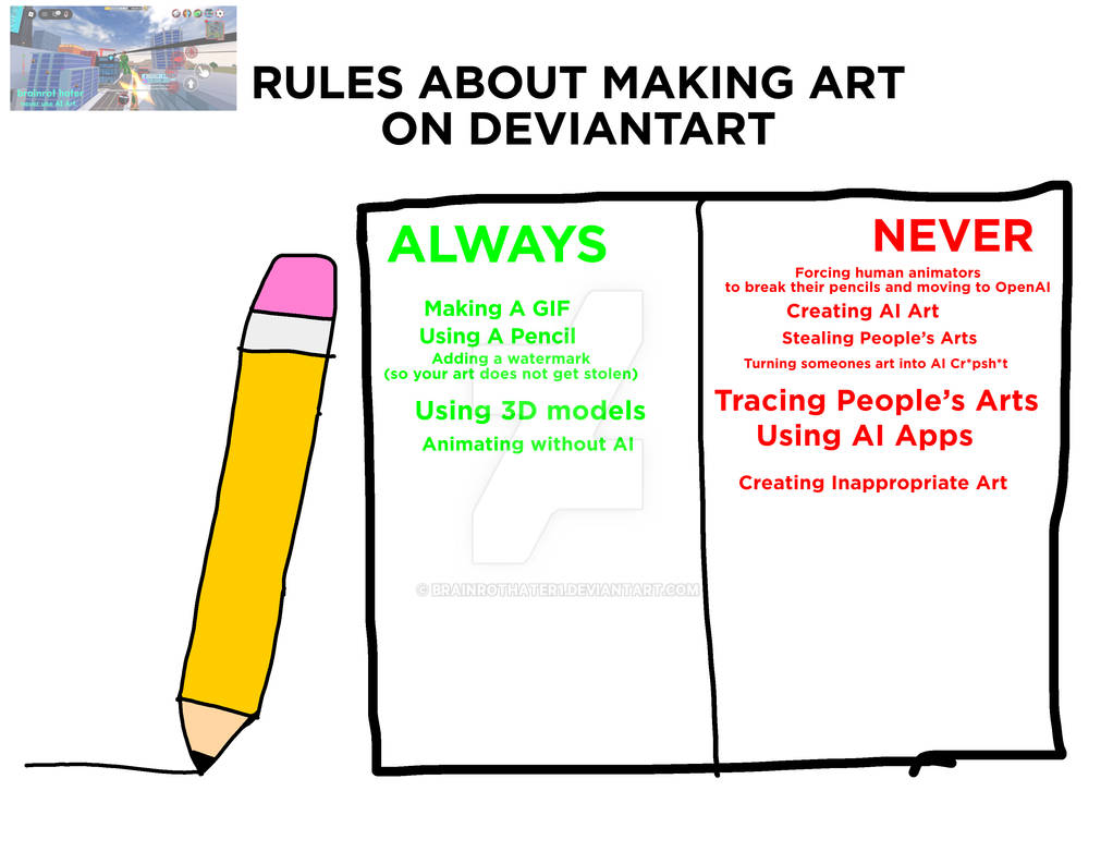 Make Us Deviantart Rules About Making Art On DeviantArt by brainrothater1 on DeviantArt