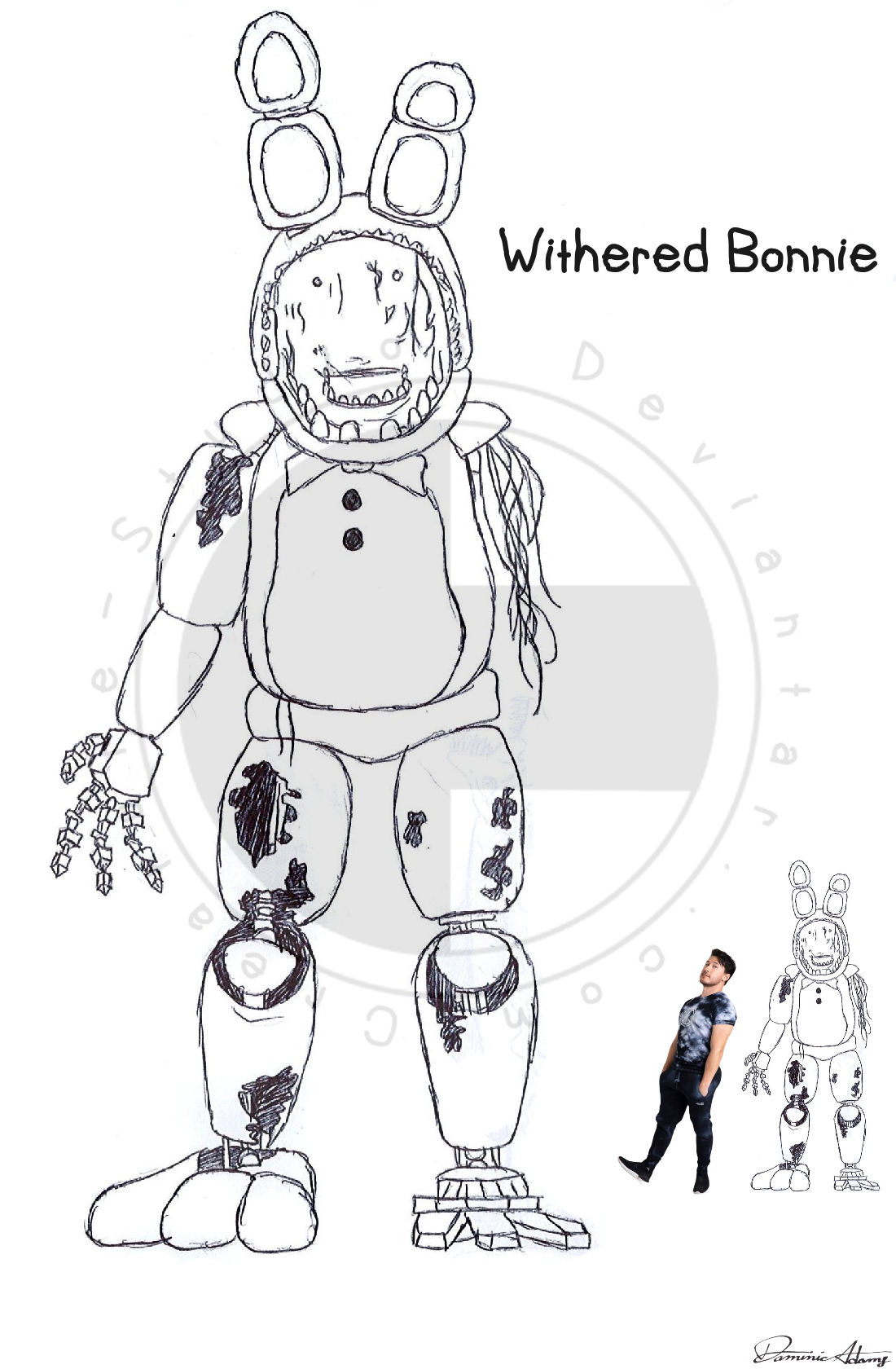 Withered Bonnie FNAF  Fnaf coloring pages, Dog coloring book