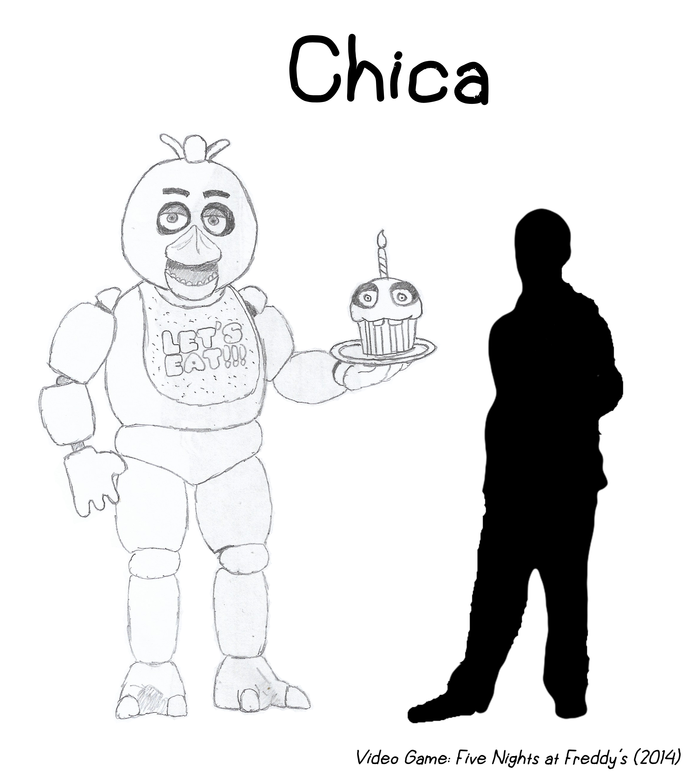 How to Draw Withered Chica the Chicken, Step by Step, Video Game