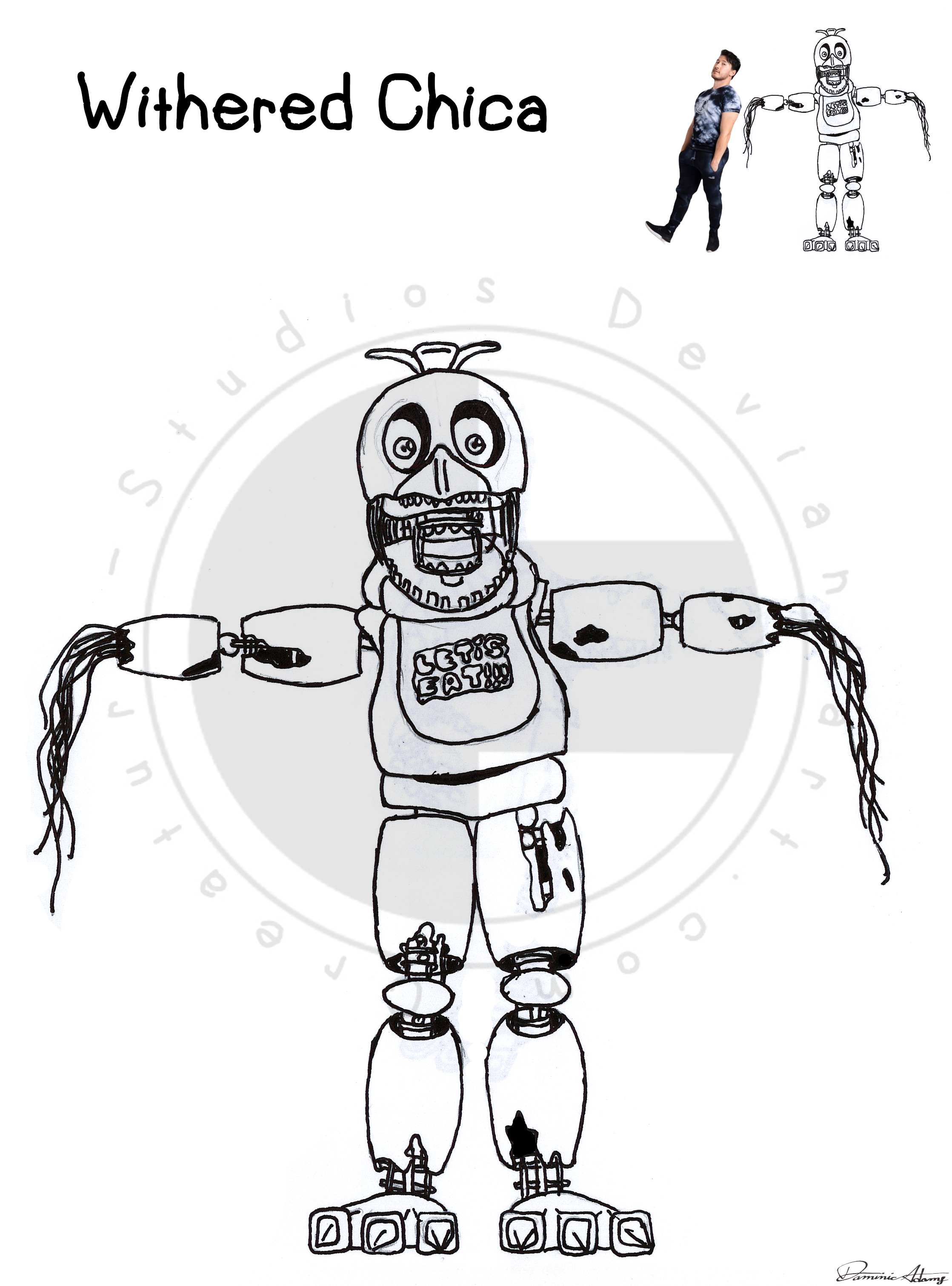 Withered Chica FNAF Coloring Page