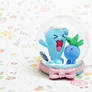 Wobbuffet+Oddish Polymer Clay Handmade Snow Globe