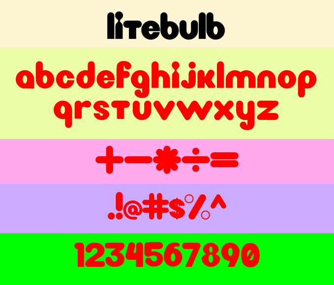 Litebulb font concept WIP3