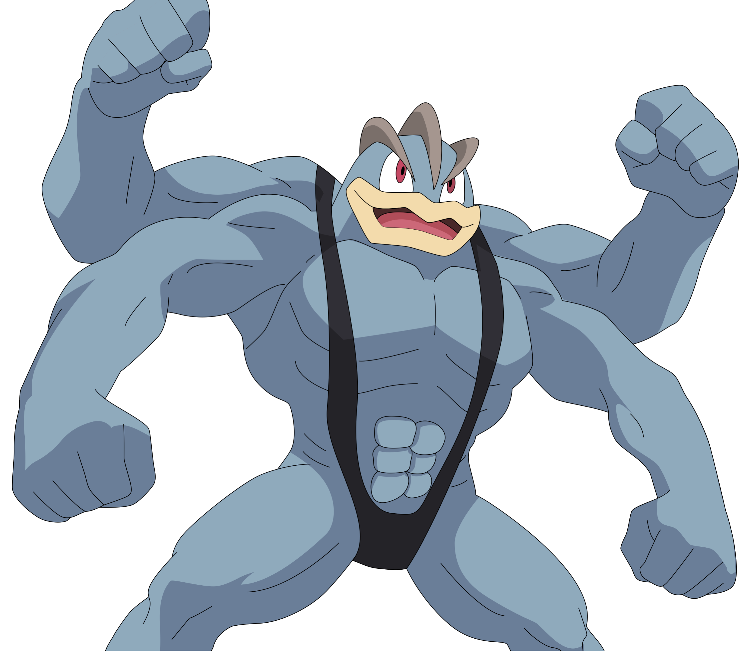 Machamp ready to fight (base) by DecaTilde on DeviantArt