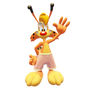 Bonkers waving in his swimsuit