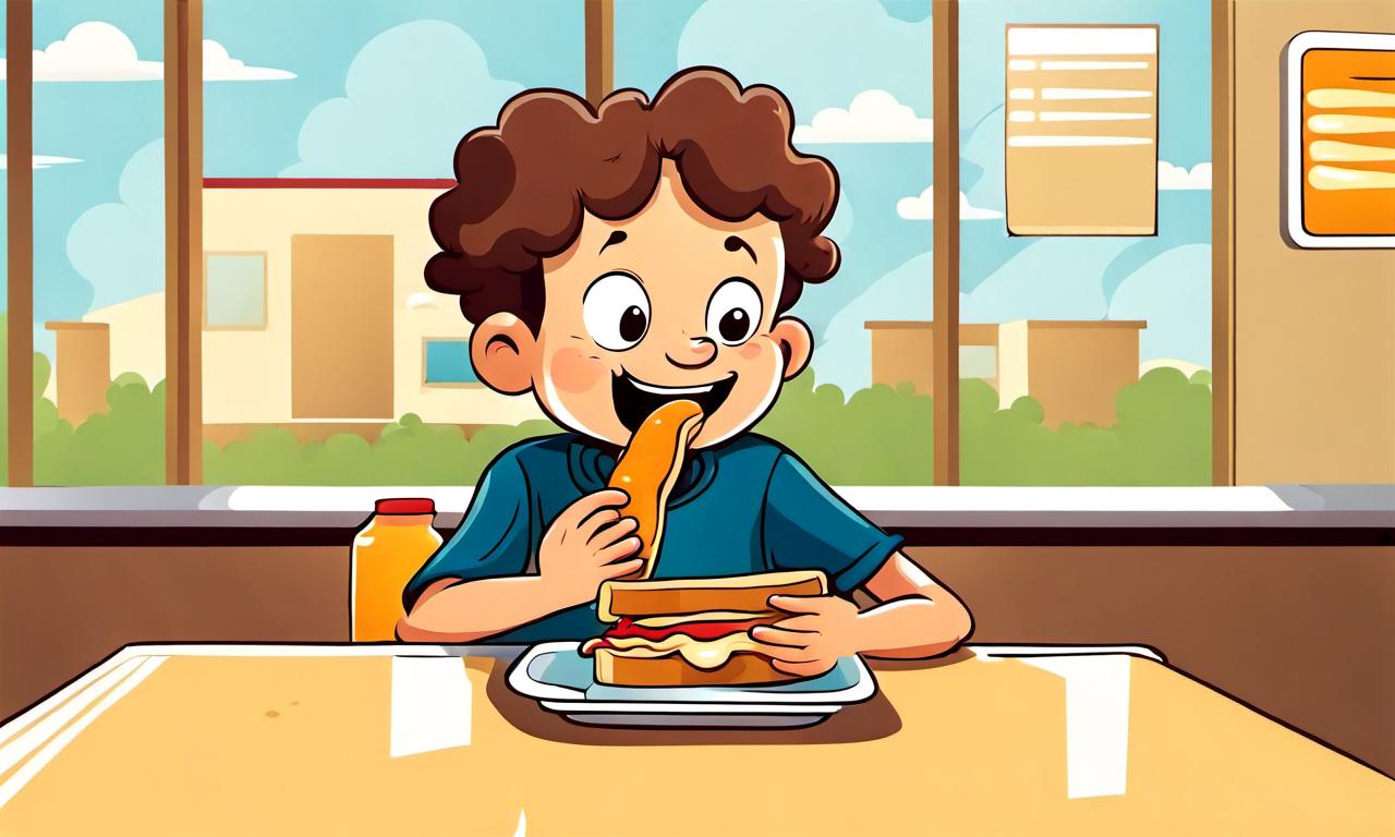 A kid eating a peanut butter sandwich (1)