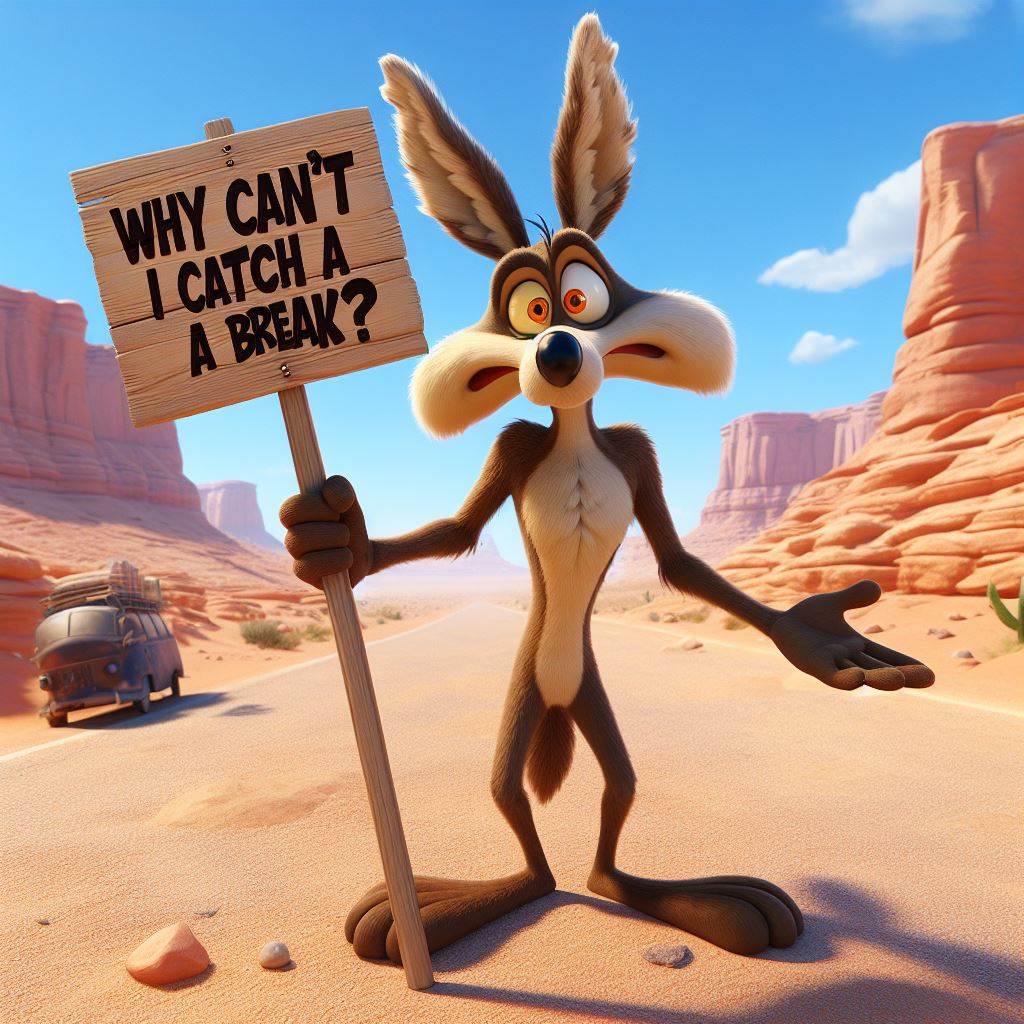 Wile E. Coyote reacting to his film being shelved