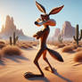 Wile E. Coyote in a determined posture