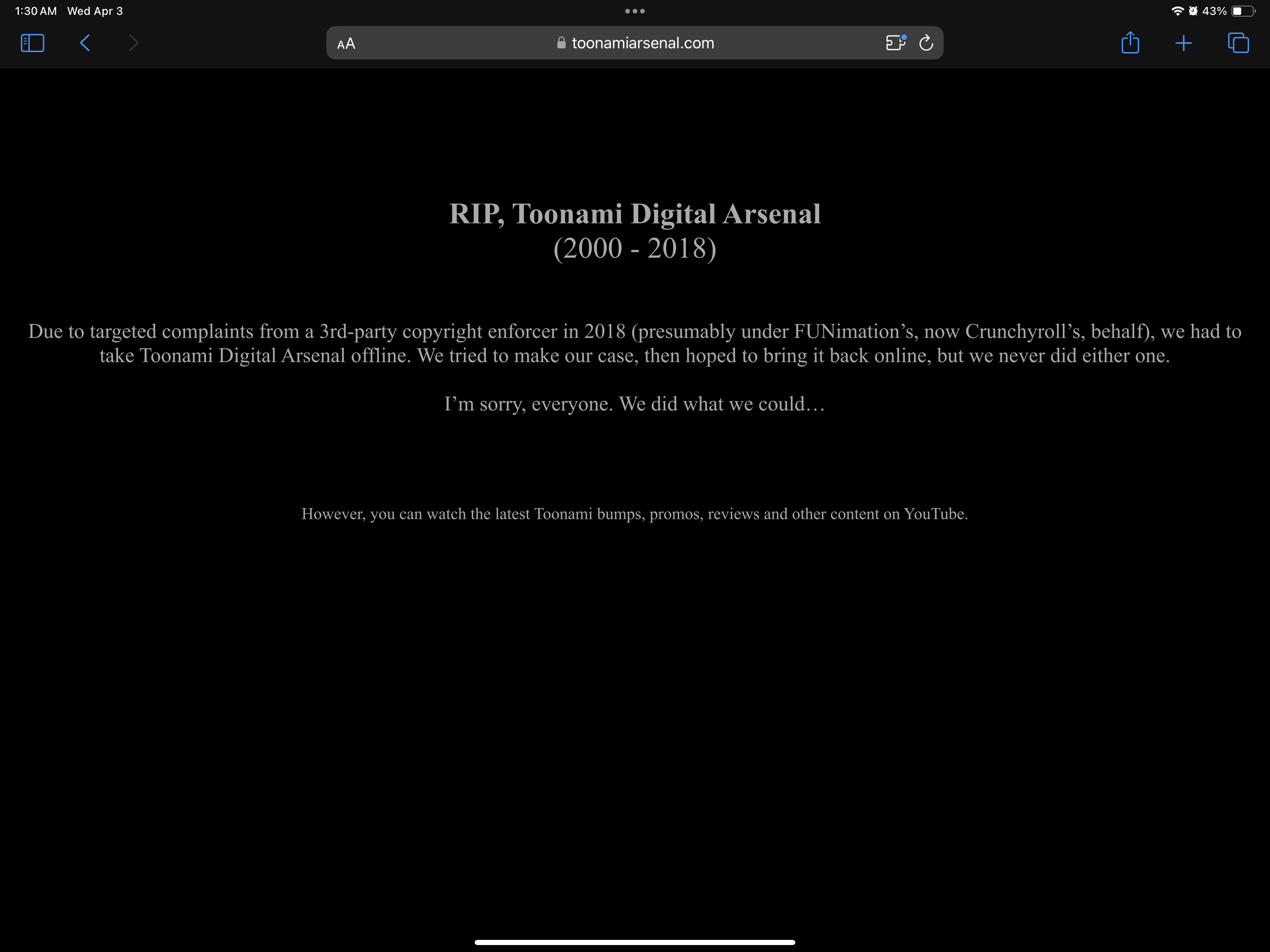 What should be on the TDA website now