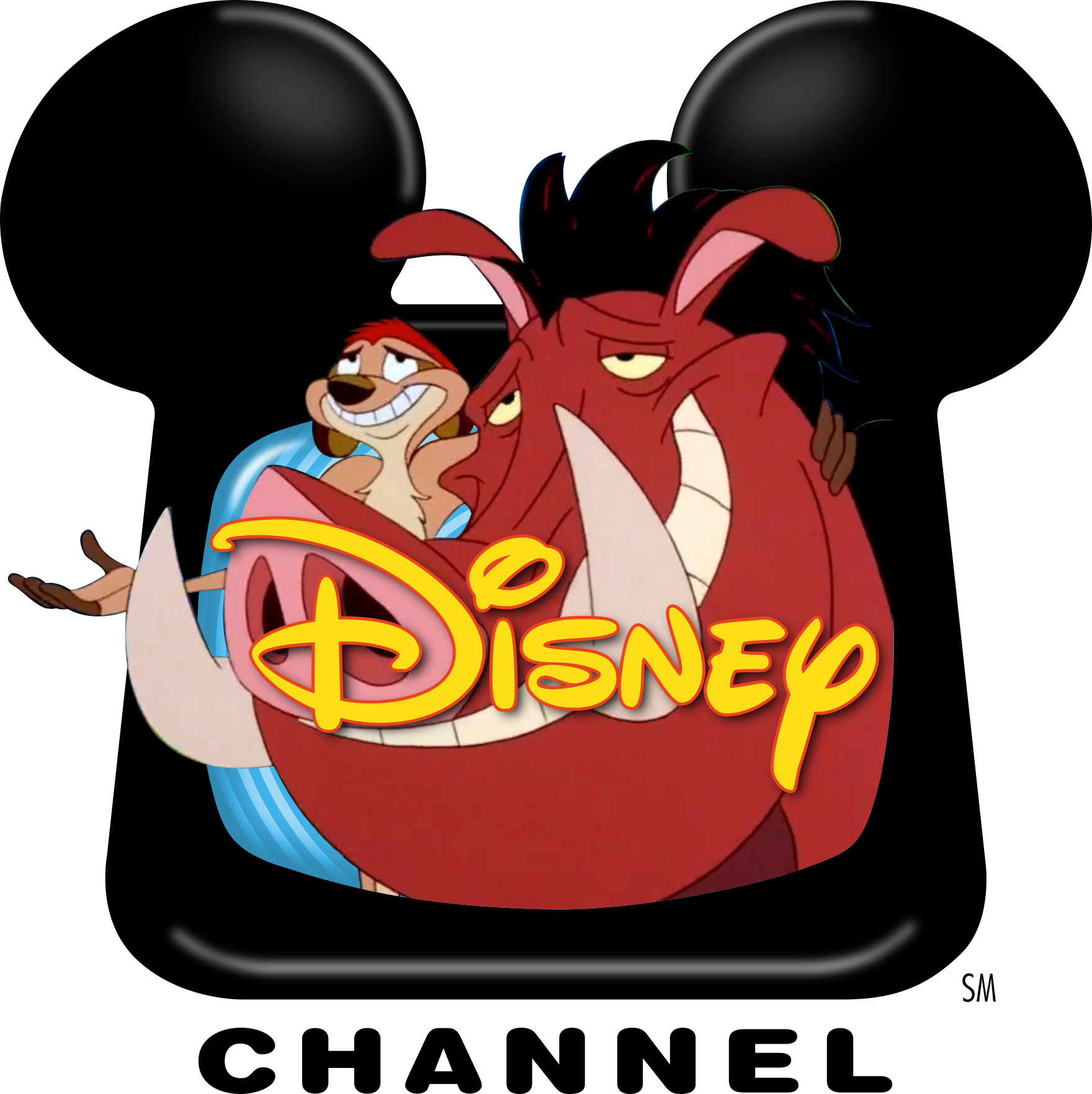 Disney Channel 1997 logo (Timon and Pumbaa)